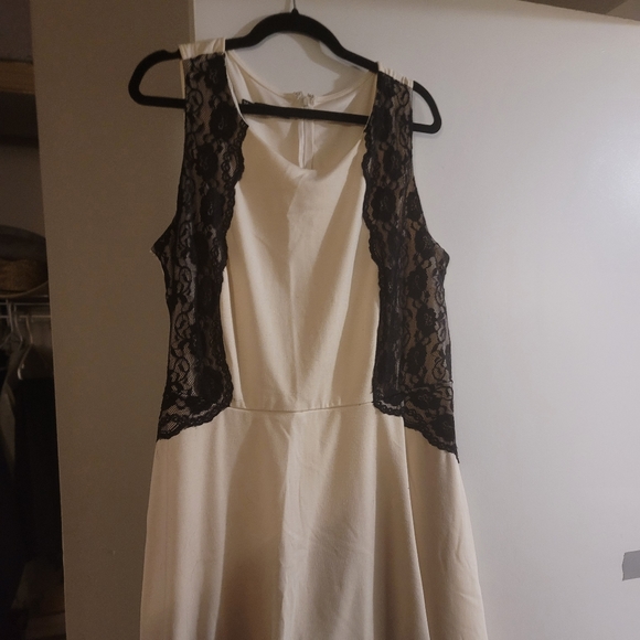 Cream and Black Lace Dress - Picture 1 of 1